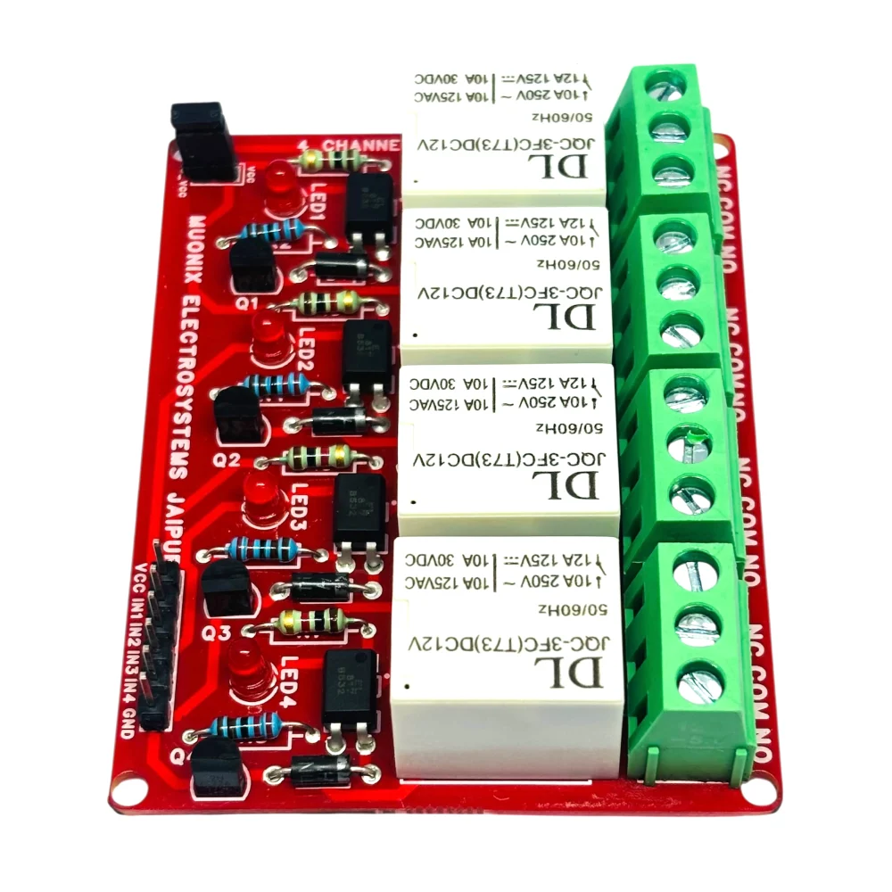 Muonix Relay Module 4ch 12v 10a (RLL00004) view 2